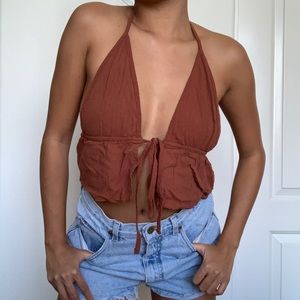 Brown halter top